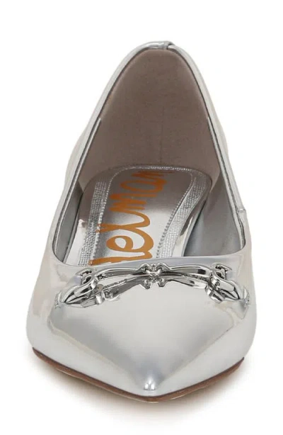 Sam Edelman Kaya Pointed Toe Kitten Heel Pump In Silver