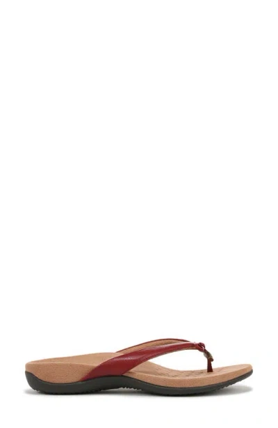 Vionic Bella X Womens Open Toe Slip On Thong Sandals In Burgundy