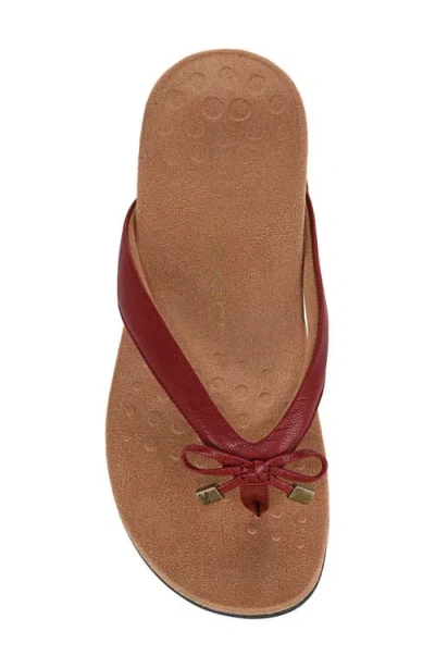 Vionic Bella X Womens Open Toe Slip On Thong Sandals In Burgundy
