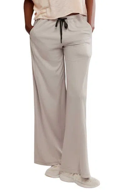 Free People One On One Side Stripe Mesh Drawstring Pants In Neutral