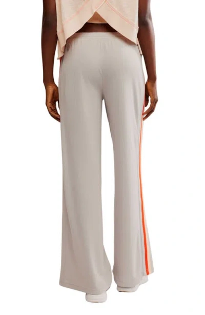 Free People One On One Side Stripe Mesh Drawstring Pants In Neutral