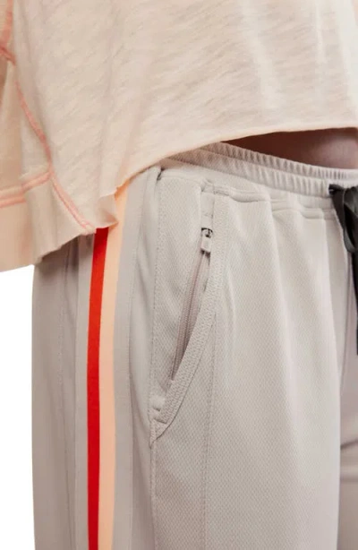 Free People One On One Side Stripe Mesh Drawstring Pants In Neutral