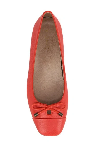 Vionic Klara Cap Toe Flat In Red