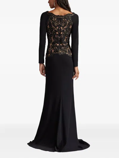 Tadashi Shoji Cim25396l Long Formal A Line Mother Of The Bride Dress In Black