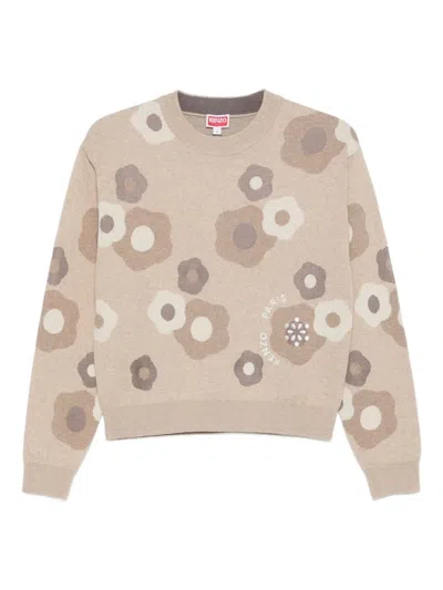 Kenzo Hana Dots Crew-neck Sweater In Neutral