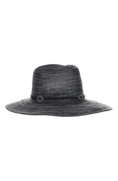 Scala Space Dye Knit Fedora In Black