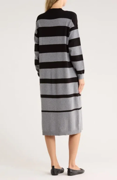 Stitchdrop Kips Bay Stripe Long Sleeve Sweater Dress In Multi