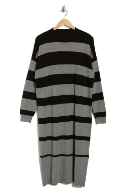Stitchdrop Kips Bay Stripe Long Sleeve Sweater Dress In Multi