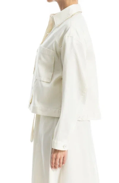 Max Studio Piqué Jacket In White