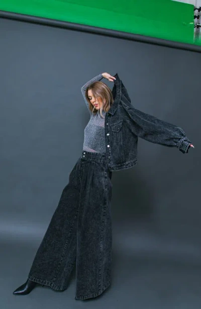 Flying Tomato Denim Jacket In Black