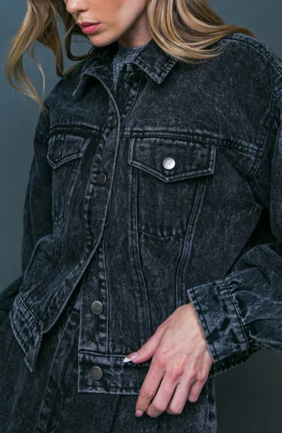 Flying Tomato Denim Jacket In Black