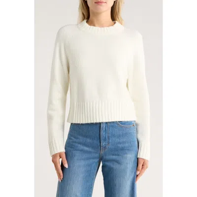 French Connection Crewneck Crop Sweater In White
