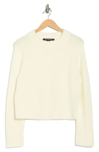 French Connection Crewneck Crop Sweater In White