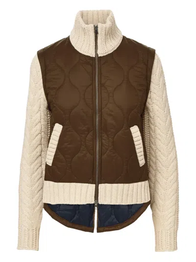 Veronica Beard Patra Mixed-media Jacket In Brown