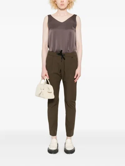 Herno Pleated Drawstring Trousers In Brown