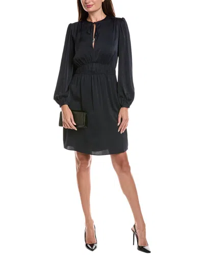 Hugo Boss Boss Orange Decly Tie Neck Long Sleeve Dress In Black