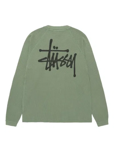 Stussy Basic Thermal Sweatshirt In Green