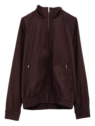 BRIAN 细条纹拉链夹克