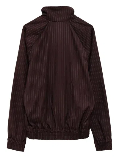 BRIAN 细条纹拉链夹克