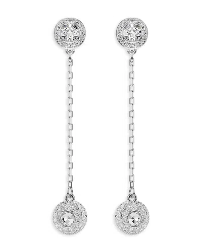 Swarovski Womens Silver Una Rhodium-plated And Zirconia Stud Earrings In Metallic