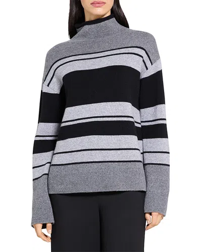 Theory Easy Color Block Cashmere Sweater In Gray