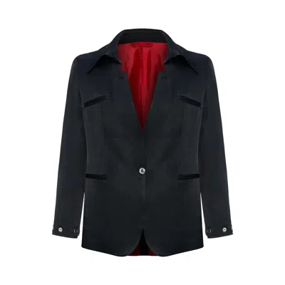 Pcfg Linen Blend Woven Jacket In Black