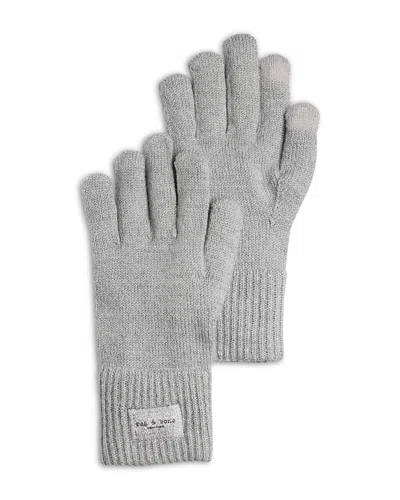 Rag & Bone Blake Metallic Wool Blend Knit Gloves In Gray