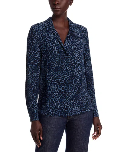 Kobi Halperin Gavin Leopard-print Viscose Blouse In Blue