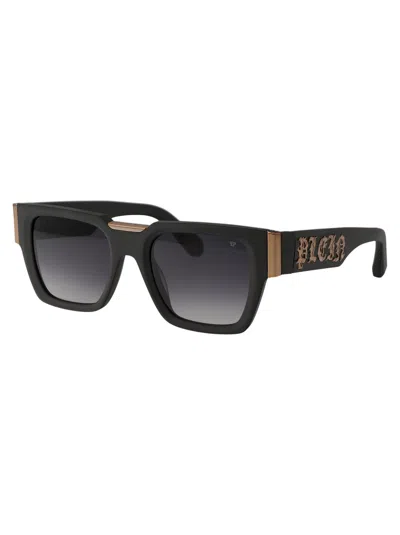 Philipp Plein Grigio Opaco Acetate Sunglasses In Black