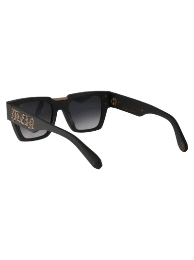 Philipp Plein Grigio Opaco Acetate Sunglasses In Black