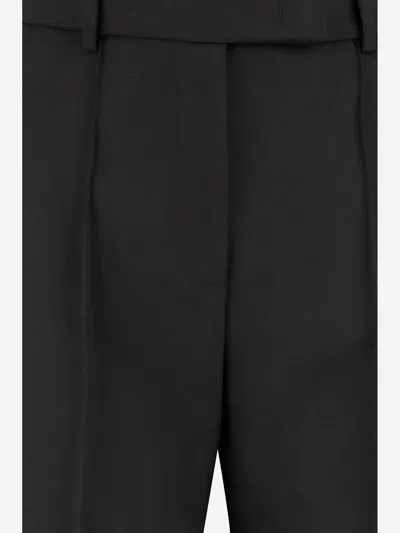 Ql2 Wool And Lyocell Trousers In Black