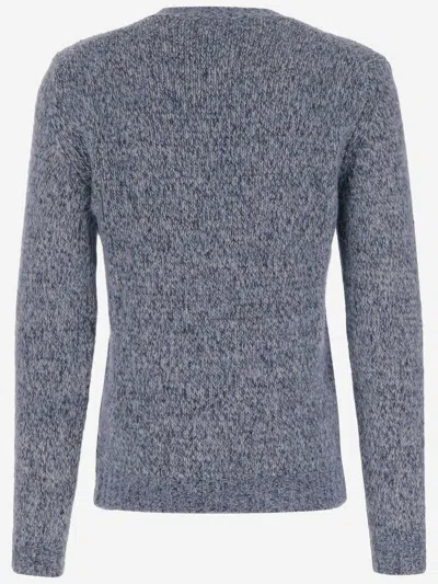 Woolrich V Neck Sweater In Alpaca Blend In Gray