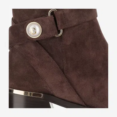 Jimmy Choo Noor 45 Suede Boots In Brown