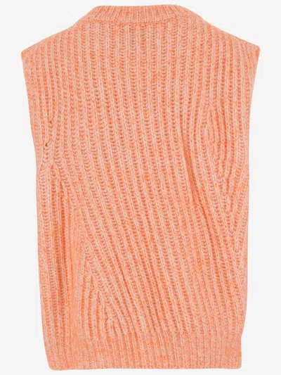 Sa Su Phi Sleeveless Ribbed Wool Blend Jumper In Multi