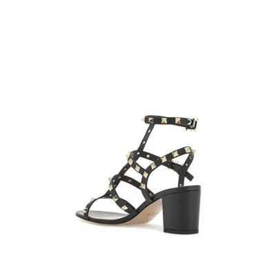 Valentino Garavani Valentino Rockstud Caged 60 Leather Ankle Strap Sandal In Black