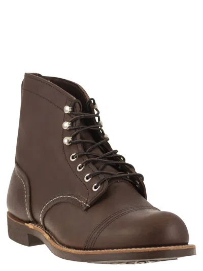 Red Wing Iron Ranger Amber Laced Boot In Brown
