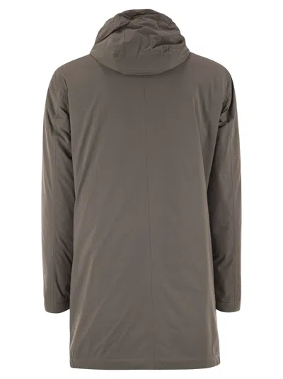 Herno Long Nylon Jacket In Gray