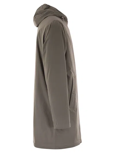 Herno Long Nylon Jacket In Gray