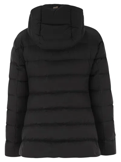 Herno Medium Down Jacket With Hood In Black
