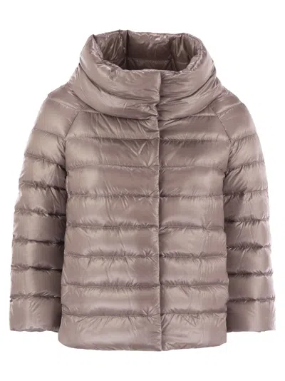 Herno Funnel Neck Puffer Jacket In Pink