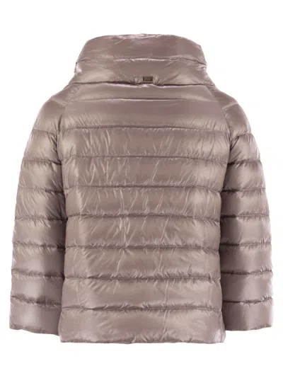 Herno Funnel Neck Puffer Jacket In Pink