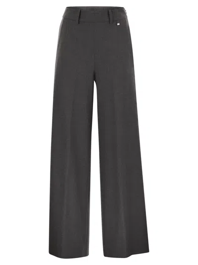 Herno Resort Trousers In Melange Flannel In Gray