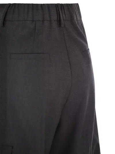 Herno Women Cargo Trousers In Wool And Viscose Blend In Multi