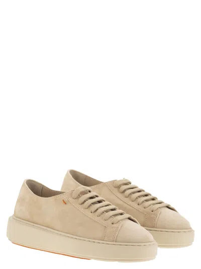 Santoni Suede Sneakers In Brown