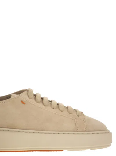 Santoni Suede Sneakers In Brown
