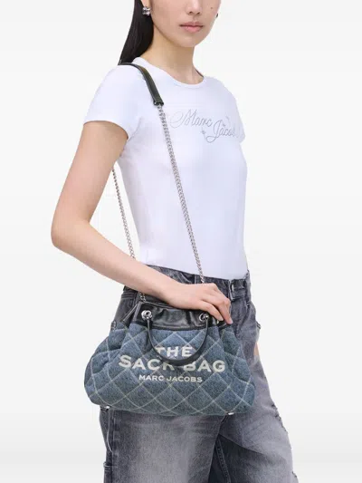 Marc Jacobs The Chain Sack Cotton Shoulder Bag In Blue