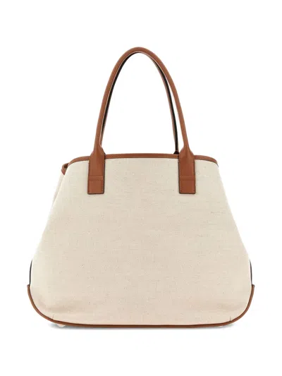 Hogan Pre Script Medium Canvas Tote In White