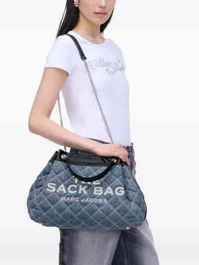 Marc Jacobs The Chain Sack Large Cotton Shoulder Bag In Blue