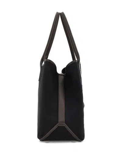 Hogan Pre Script Medium Canvas Tote In Black