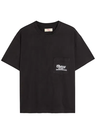Cherry Los Angeles Offshore Racing Printed Cotton-jersey T-shirt In Black